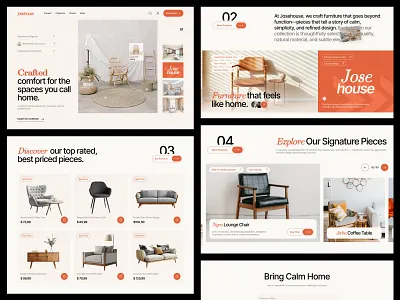 Josehouse - Craft Furniture eCommerce branding design ecommerce elementor framer furniture home house interior landing online page shop store ui webflow website wordpress