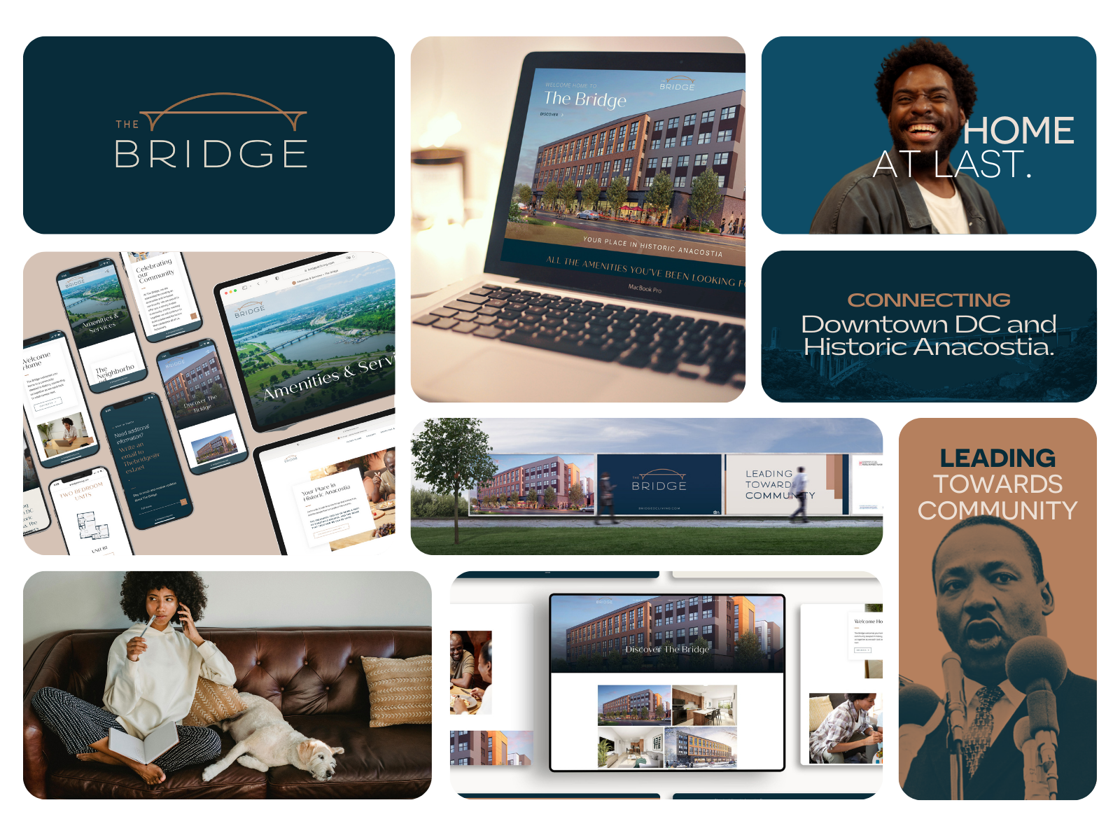 The Bridge | Real Estate collateral material graphic design landing page design marketing materials web design website design