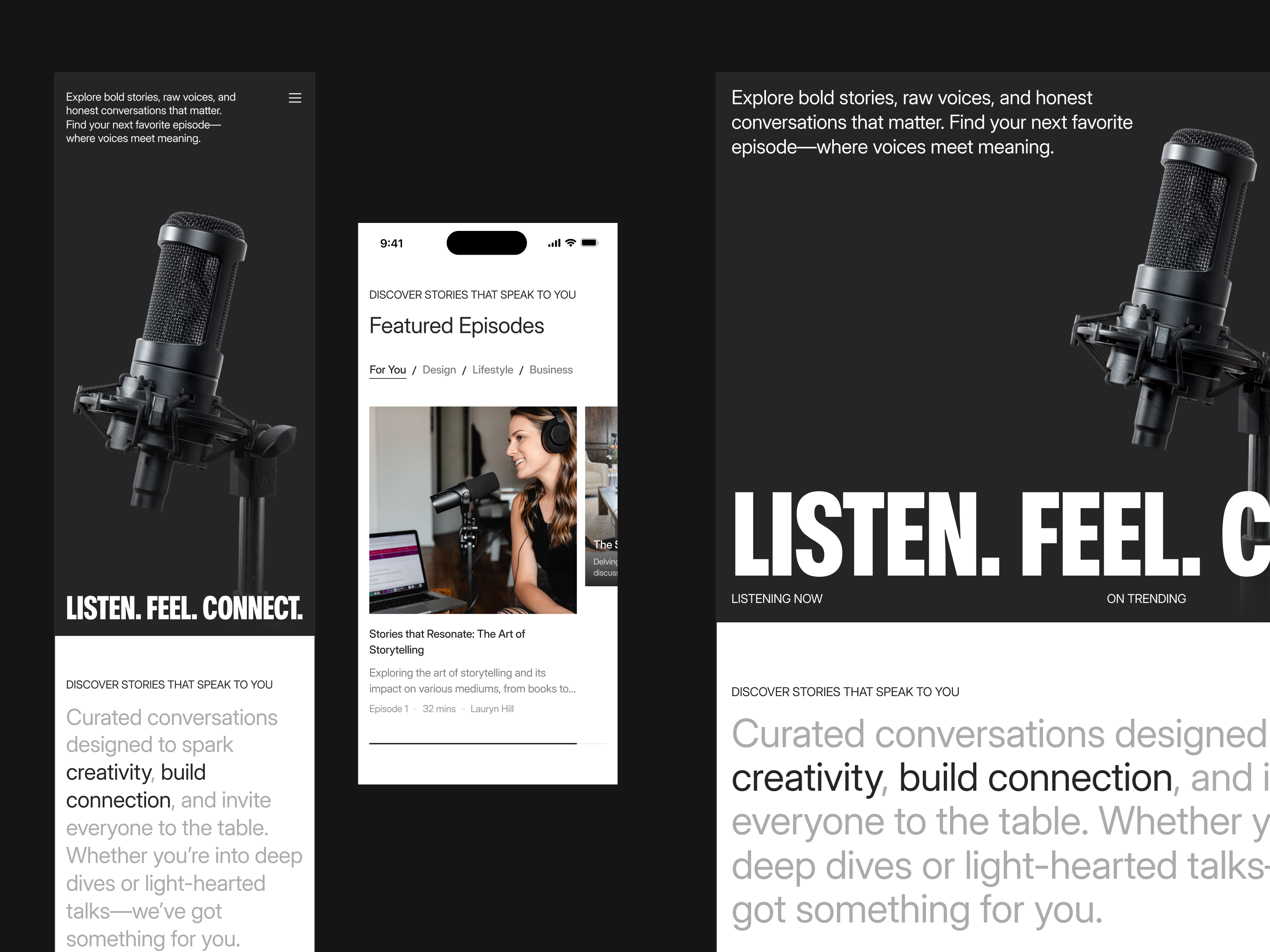 echoes® - Podcast Landing Page [Responsive] app audio clean design listening minimalist mobile mobile design music podcast podcast app podcast website responsive responsive design responsive page streaming trending ui ux website responsive