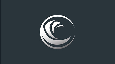 Silver Waves branding circle graphic design icon logo navy silver water wave