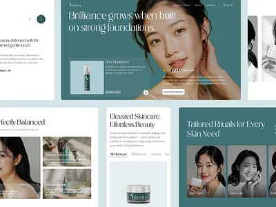 Volora - Skincare Landing Page beauty clean cosmetic e commerce face landing page makeup minimalist product shop shopify skincare store swiss ui ux web design website