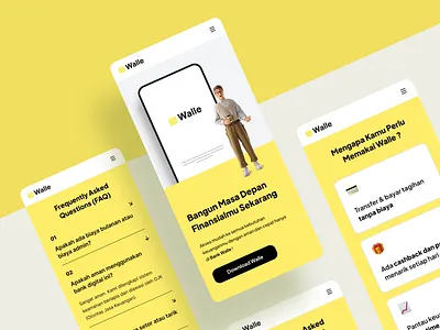 💳 Walle - Landing Page for Mobile Digital Bank Platform ui