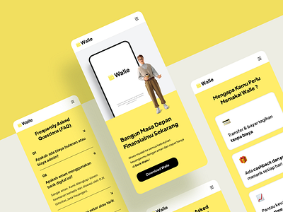 💳 Walle - Landing Page for Mobile Digital Bank Platform ui