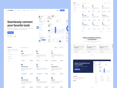 HR Integrations Page branding clean dashboard figma graphic design hrtech icon integrate integrations landing page landingpage minimal modern modular saas uidesign uxdesign web design website workflow