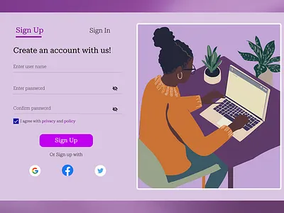 #DAILY UI 001-SIGN UP PAGE challenge dailyui graphic design signuppage ui