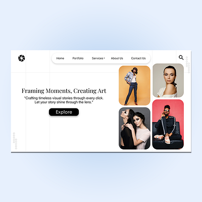 Hero section(photographer website) branding business design graphic design photography ui ux