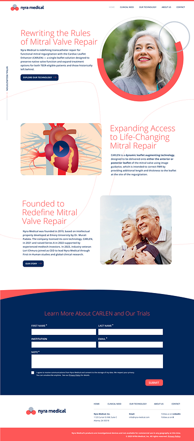 Nyra Medical design website