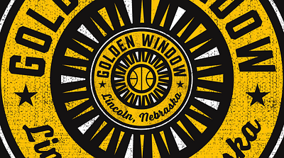 Golden Window ball basketball black graphic design icon logo sports texture type typography white yellow