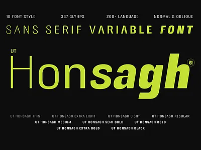 Free Commercial Font - UT Honsagh branding design font free font graphic design type design typography variable font