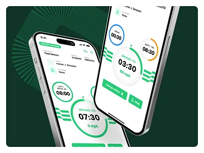 Time Tracking & Status UI for Fleet Driver iOS App animation app development app ui driver app driver data fleet beat fleet management fleet screen fleet ux ios logistics mobile app progress status time tracking tracking app ui ui design ux ux design