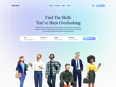 Hero UI - Jobs website {My Team} black clean ui creative dark theme devdock figma grey hero section hero ui landing page minimal refrection simple solid ui ui ux web design website design