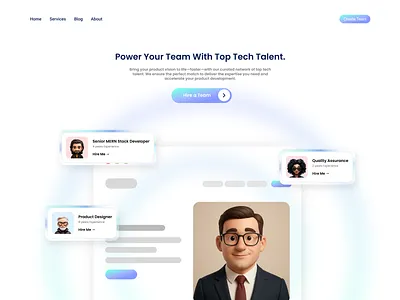 Hero UI - hiring Ai Team aesthetics ai box canvas devdock gradient hero ui landing page light minimalist modern simple ui ui design uiux ux web design website