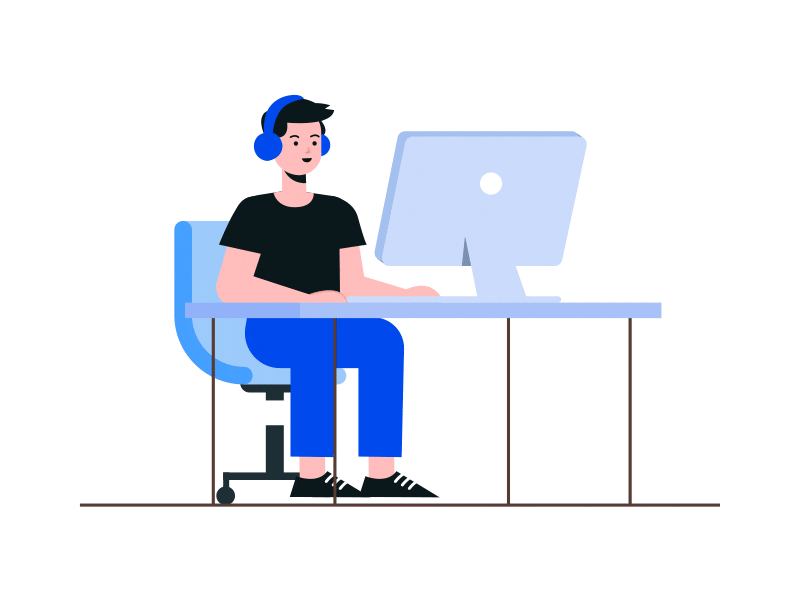 Office Work Animation animation business design freelancer illustration job lottie motion graphics office office work online work remote job remote work ui work work from home