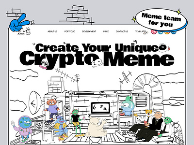 GM meme ai create website crypto crypto website defen design website landing page meme nft pepe roadmap web design website crypto