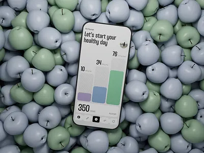 Daily Nutrition App – UI Concept 3d concept health typography ui wellness