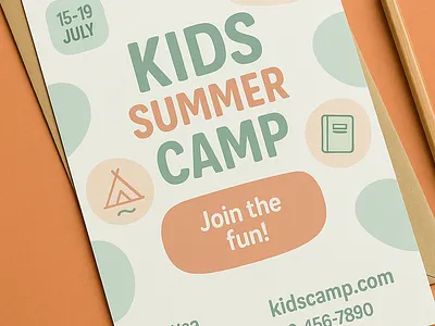 Kids Flyer camp colors flyer graphic design summer typography ui