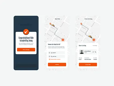Taxi booking mobile app UI/UX Design in Figma cab booking app