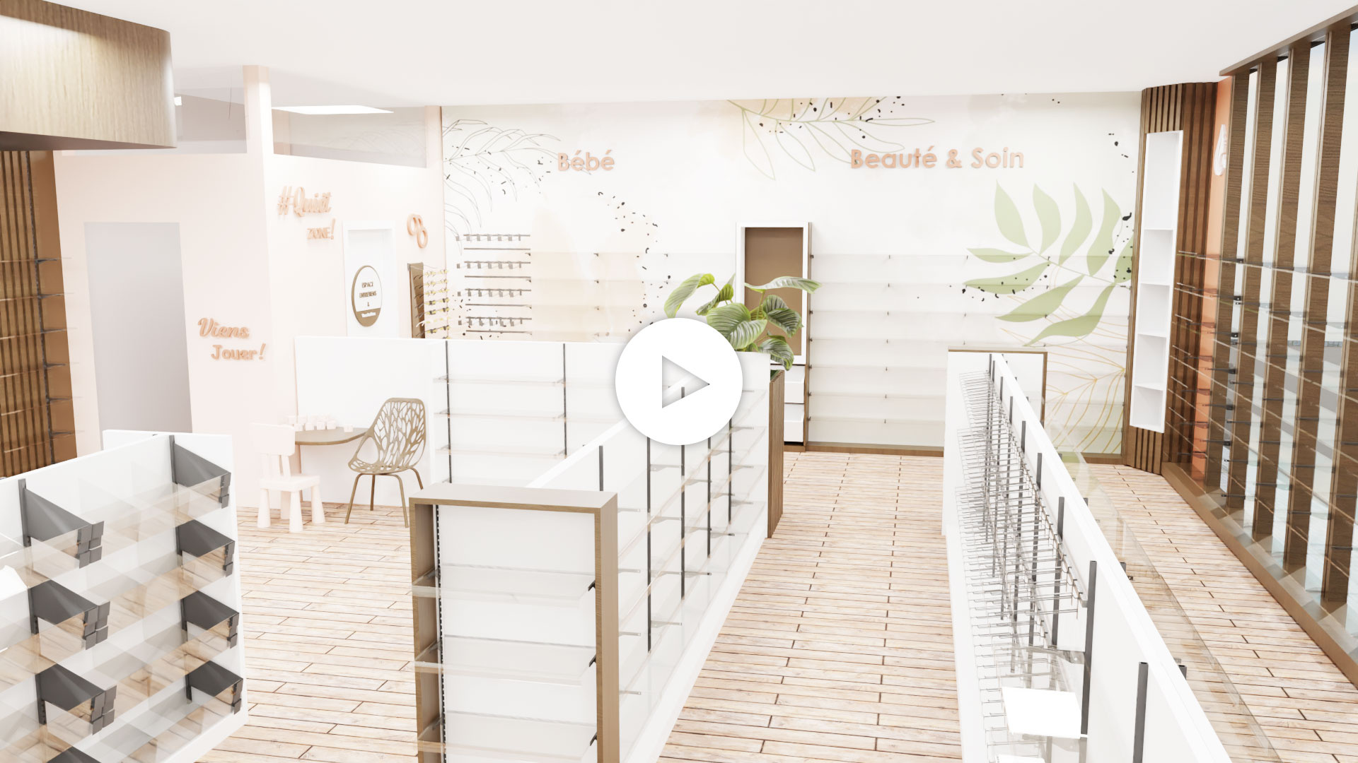 3D presentation of a drug store concept in France 3d animation blender concept design video