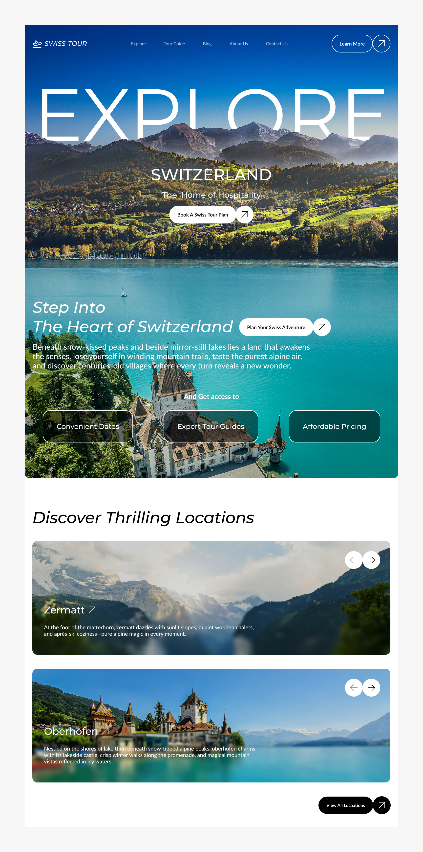 Tourism Agency landing page design figma landing page tourism ui ui design uiux user interface ux ux design web design