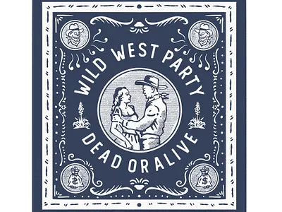 “WILD WEST PARTY” branding cowboy cowgirl graphic design illustration logo logodesigm vintage western
