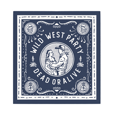 “WILD WEST PARTY” branding cowboy cowgirl graphic design illustration logo logodesigm vintage western