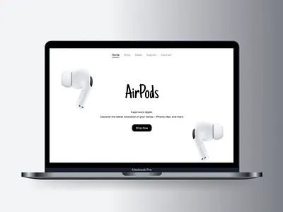 AirPods Pro Experience 🎧✨ airpods pro apple inspired clean ui minimal design modern website product page tech design ui ui design