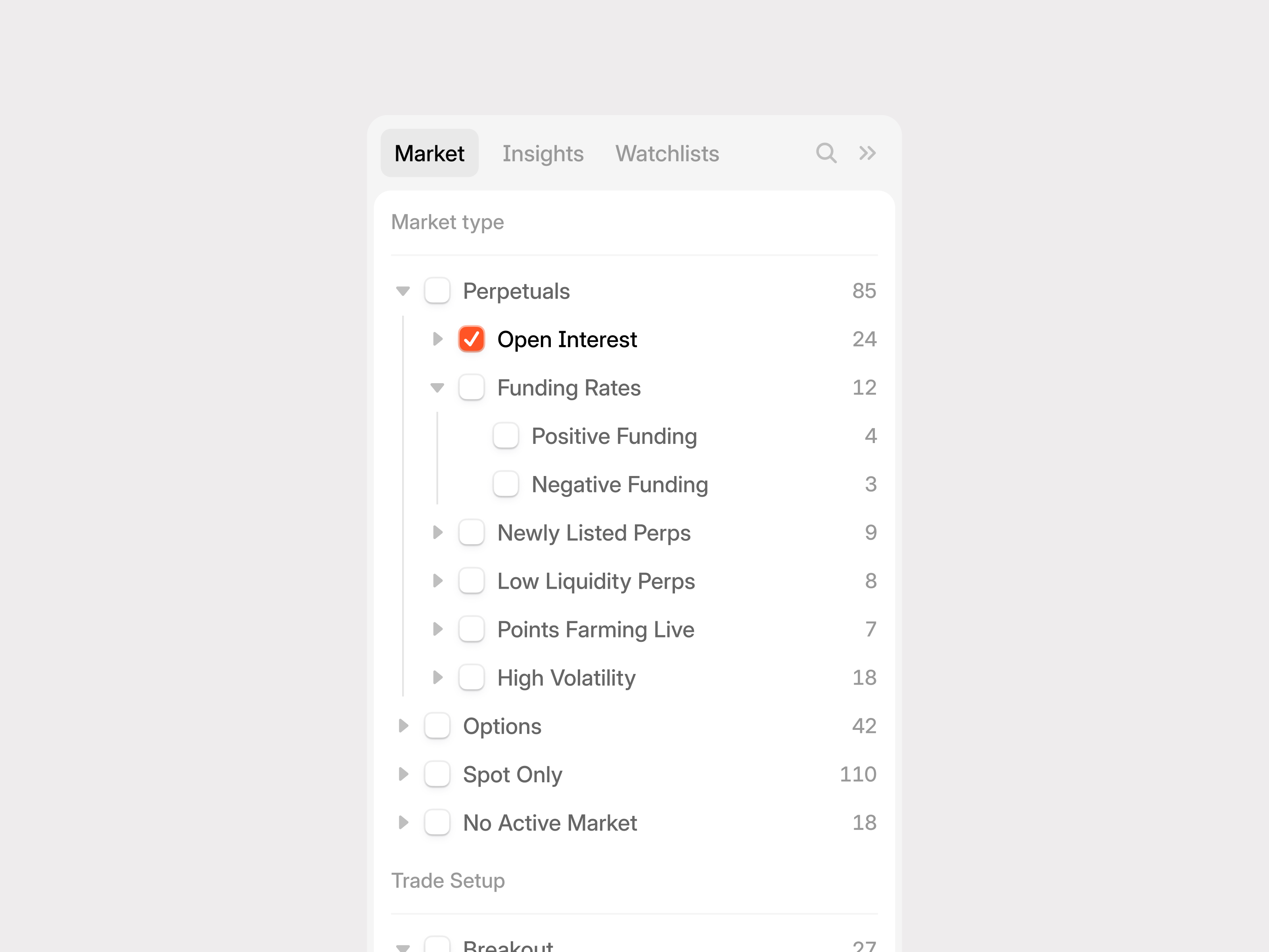 Example of Filter tree