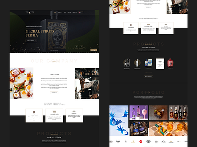 Global Spirits - website redesign clean dark modern ui ux website
