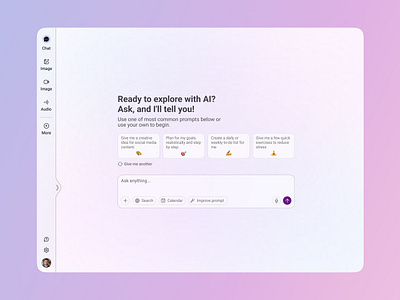 AI Daily Assistant UI — Task, Chat & Learn in One Place ai conversationalui creativeinterface designconcept interfacedesign minimalui product design promptdesign smartassistant techinterface ui design uiux userexperience ux design virtualassistant webappui