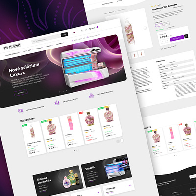 Be Brown sun care cosmetics ecommerce eshop suncare tanningbed ui ux webdesign