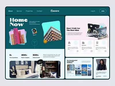 Realestate agency website design agency home interior landingpage realestate