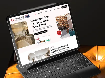 Final Finish – Surface Refinishing Website for Home Makeovers bathtub reglazing design cabinet painting website cabinet refinishing website construction service website design final finish floor coating website furniture home renovation branding interior remodeling portfolio kitchen and bath design web landing page modern web design remodeling services web design surface refinishing web design tile installation website ui ux design veteran owned business web design