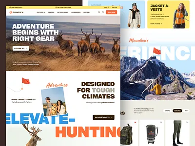 Bushbuck - Hunting & Outdoor Gear website adventure adventure tour adventure travel bushbuck bushcraft camping ecommerce hiking hunting landing page landingpage mountains outdoor hear uiux web design webdesign website design website designer wild animal wildlife