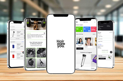 Hair Dare You - Hair Care Mobile Application aichatbot appdesign designinspiration designsystem haircareapp healthtech interface mobileappdesign mobileexperience productdesign prototyping ui uidesign uiux userinterface userjourney uxdesign wellnessapp wireframing