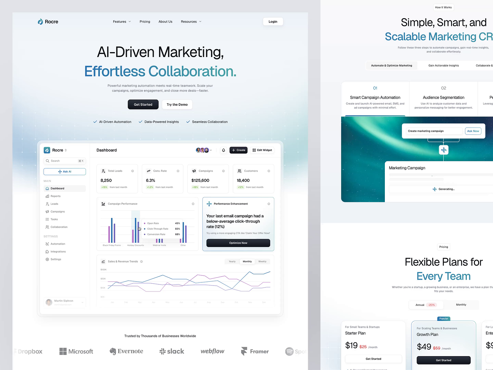 Rocre - Landing Page by Barly Design for Uxerflow on Dribbble