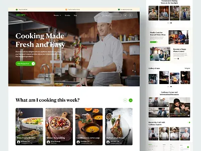 Recipy - Website Design clean cooking cooking recipe cooking tutorials food and nutration food recipe food website recipe recipe landing page recipe website trending tutorial ui ui design uiux website website design