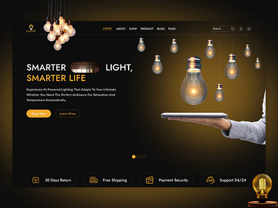 AI lightbulb or Smart lightbulb product Website app ui ux design build wordpress website create website ecommerce website elementor figma design figma landing page funnelish google sites google sites website landing page design figma notion template saas landing page systeme io sales funnel website builder website design website mockup website ui ux design wireframe wireframe design