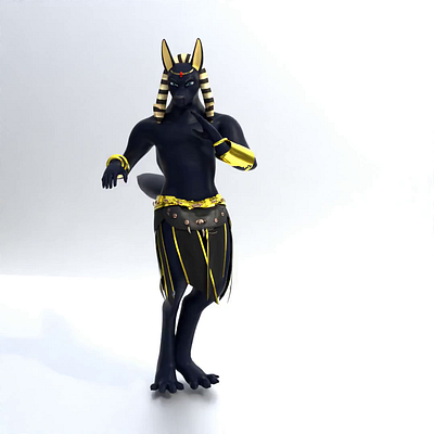 Anubi Vrchat Furry Avatar 3d 3dprinting 3dprintmodel animation blender design illustration ui vrchat vtuber