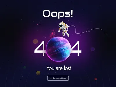 A Futuristic 404 Error Landing Page Designs 404 error 404 page 404 website page branding clean error page futuristic landing page modern page not found ui user interface ux ux design web design website