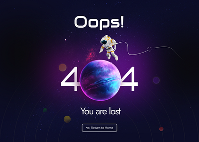 A Futuristic 404 Error Landing Page Designs 404 error 404 page 404 website page branding clean error page futuristic landing page modern page not found ui user interface ux ux design web design website
