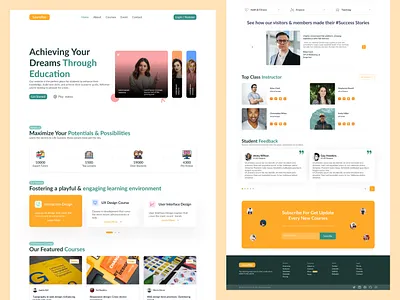 LearnToo – E-Learning Website UI Design design elerning graphic design hero section landing page ui ui design ux design