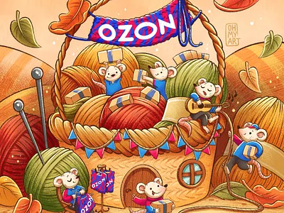 Cute autumn company banners behance branding character illustration illustrator print procreate