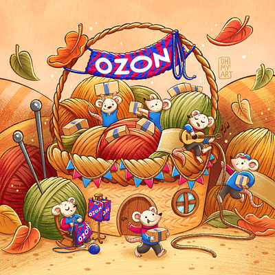 Cute autumn company banners behance branding character illustration illustrator print procreate