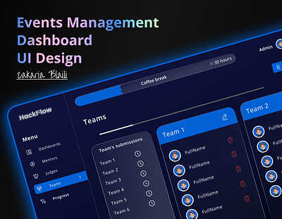 Events Management Dashboard dashboard events graphic design illustration landing page log in management manager tables ui ux websit design website