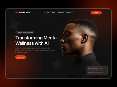 MindLynk - AI Hero section design aidesign aiwellness darkui futuristicdesign gradientui healthcareux humancenteredai landingpagedesign mentalhealthdesign modernwebdesign neumorphism productdesign techwithpurpose ui uiinspiration uxforhealthcare