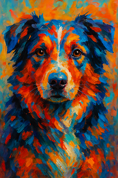 Abstract portrait of a shepherd abstract dog illustration logo