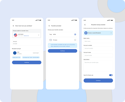 Money Transfer App UI – International & Local Currency Exchange app appui currencyexchange design dribbbleshot figma figmadesign financeappdesign fintechui graphic design internationalpayments mobileappdesign mobilebanking moneytransferapp remittanceapp typography ui ux uxuidesign walletappui