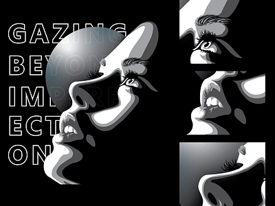Gazing Beyond Imperfection — Digital Illustration adobe adobeillustrator artwork color creativity design designer digitalart drawing figma gradient graphic design illustration illustrator monochrome potrait selftaught shades vector vectorart