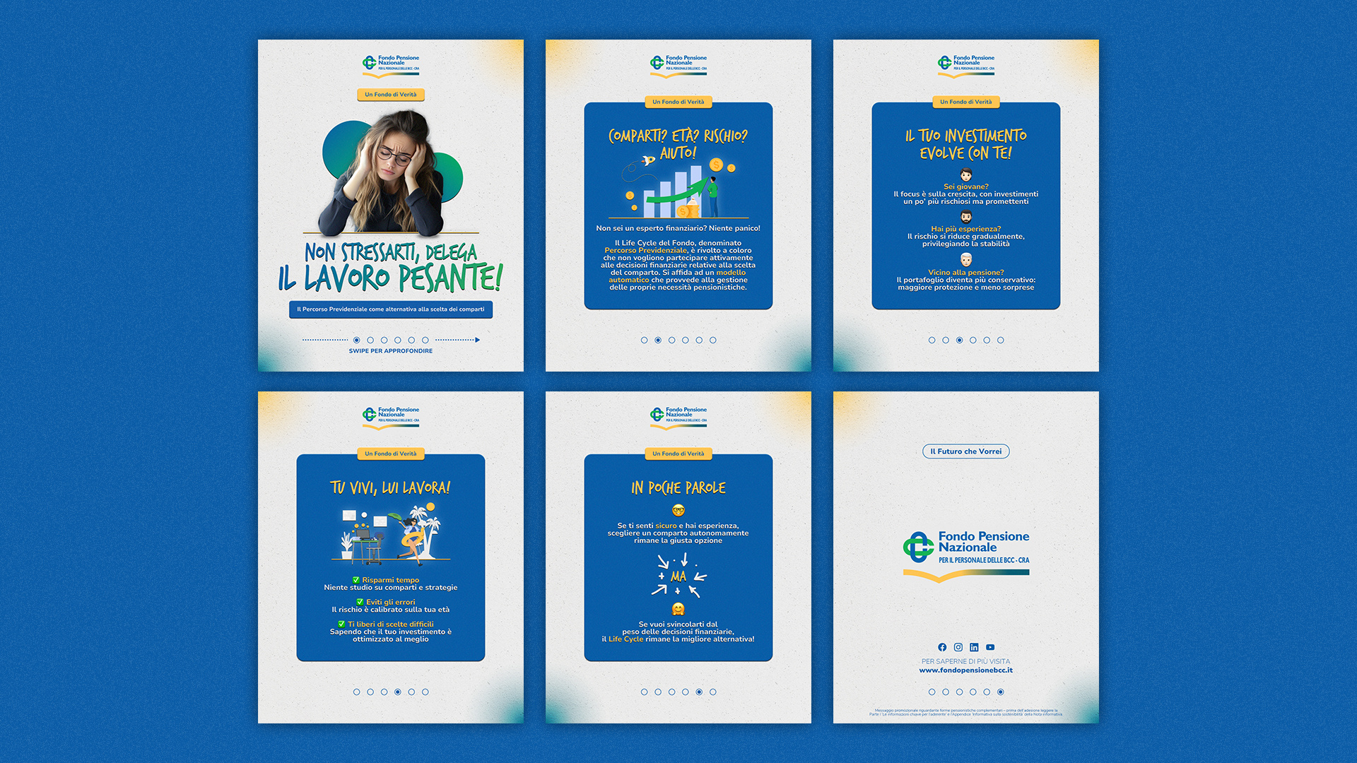 Brand Communication for Fondo Pensione Nazionale BCC/CRA advertising branding copywriting digital communication graphic design marketing motion graphics printing design social media