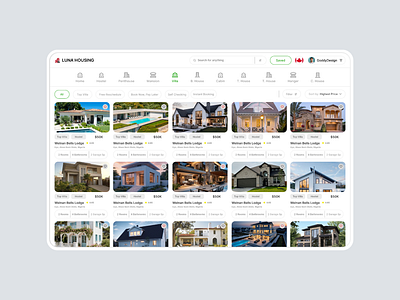 LUNA HOUSING - REAL ESTATE WEBSITE designerlife designinspiration figma realestateui realestatewebsite ui uidesign uiux uiuxdesign uxdesign webdesign